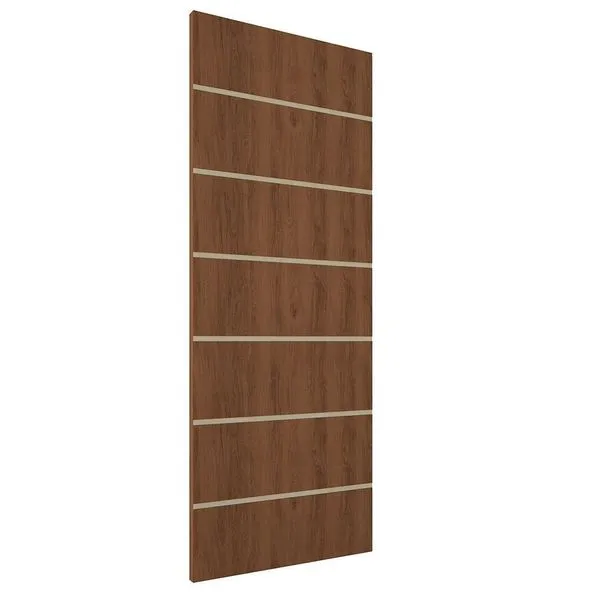 Kit 4 Portas De Madeira Frisada U.v 210cm X 70cm - R50vl Imbuia