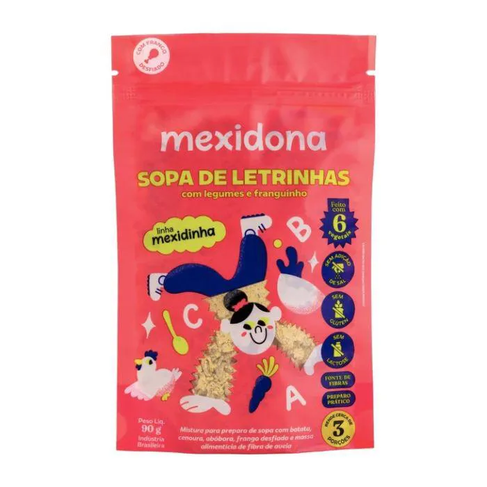 Sopa de Letrinhas com Legumes e Frango Desfiado Mexidona 90g