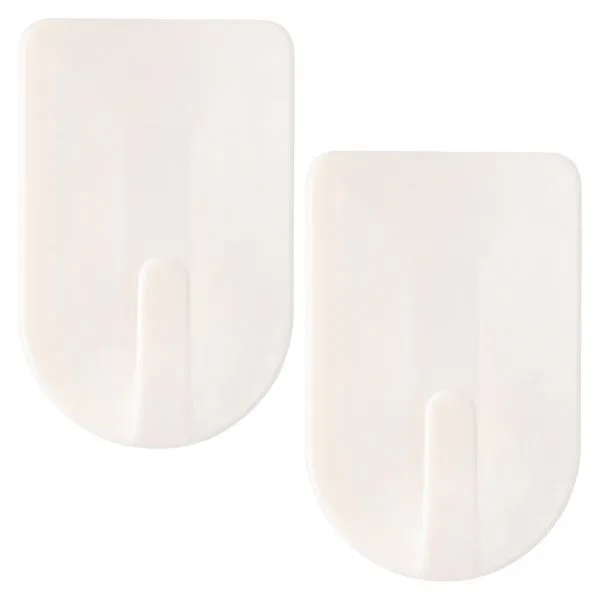 Kit 2 Ganchos Adesivos Suporta Até 2kg Plástico 5x7,5x2cm LM2151/ LM2151AMB - honeyhome