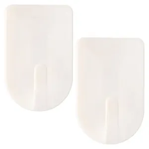 Kit 2 Ganchos Adesivos Suporta Até 2kg Plástico 5x7,5x2cm LM2151/ LM2151AMB - honeyhome