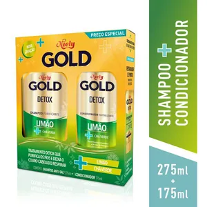 Kit Shampoo Niely Gold Detox Limão e Chá Verde 275ml + Condicionador Niely Gold Detox Limão e Chá Verde 175ml