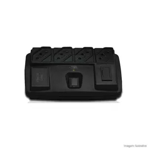 Filtro de linha 4 tomadas bivolt preto Force Line