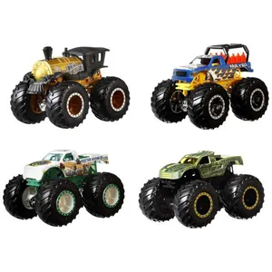 Conjunto de 4 Caminhões Hot Wheels Monster Trucks Escala 1:64 com Rodas Gigantes, Modelos Variados 110v