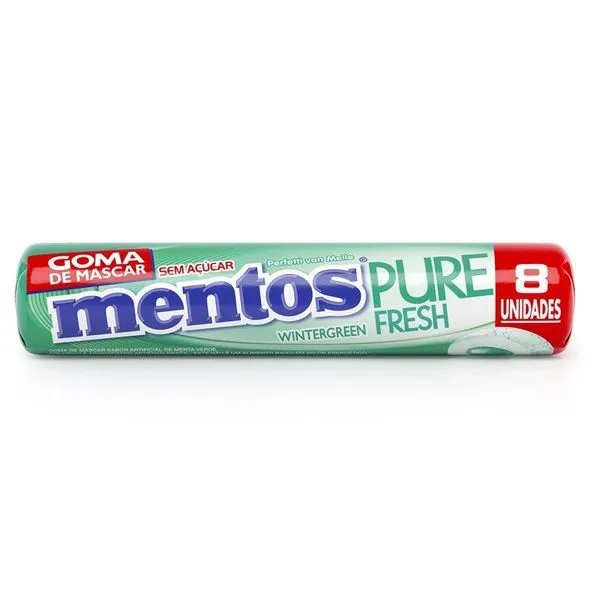 Chiclete Mentos Pure Fresh Wintergreen 16g 8 unidades
