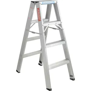 Escada de abrir em alumínio 4 degraus 120 cm 4 degraus - ALULEV