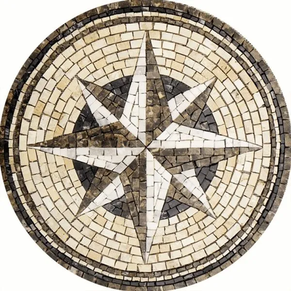 Rosa Dos Ventos Em Mosaico Exclusivo Tamanho 60cm
