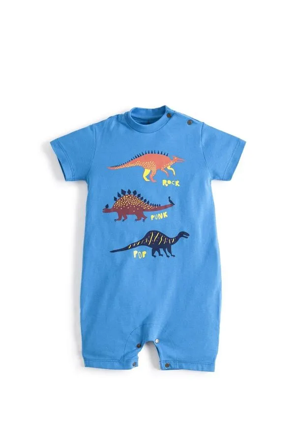 Macacao Curto Bb Estampa Dino Topázio - P
