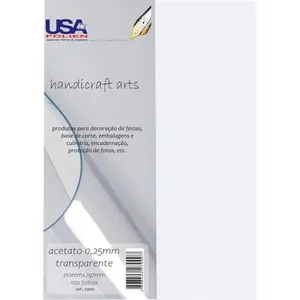 Capa para Encadernação Usa Folien A4 Acetato Cristal 0,25mm Transparente com Coloração Azulada Capa para Encadernação Usa Folien A4 Acetato Cristal 0,25mm Transparente