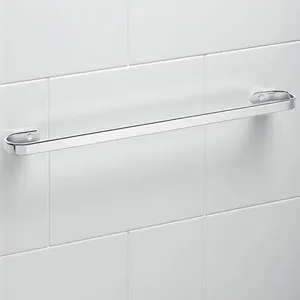 Porta Toalha de Banho Alumínio Polido 44cm Moderno Resistente à Maresia Prata Casah Porta Toalha Alumínio Polido 44cm Resistente Maresia Prata Casah