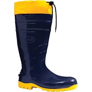 Bota de PVC Cano Longo Azul e Amarela com Forro Acqualev - BRACOL Bota de PVC azul e amarela cano longo com forro 38 ACQUALEV - BRACOL