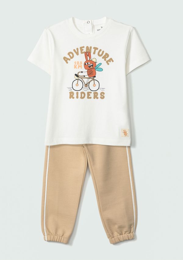 Conjunto Infantil Menino Toddler Com Estampa - Off white 001