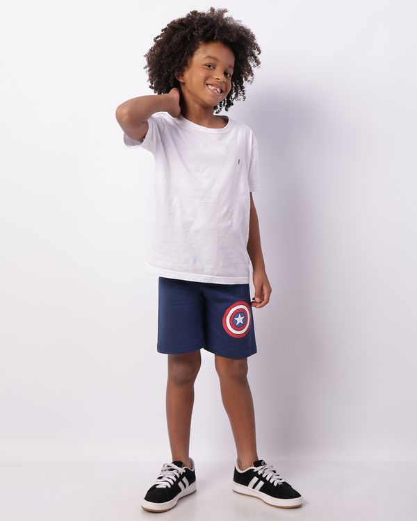 Bermuda Infantil Moletinho Marvel Capitão América Marinho 12