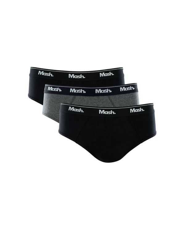 Kit 3 Cuecas Slip Algodão Plus Size Cinza Mescla Escuro XXGG