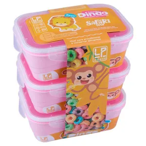 Conjunto com 3 Potes Herméticos Rosa LP House