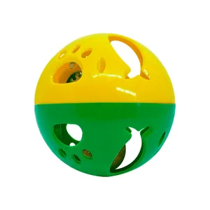 Brinquedo Bola de Plástico para Gato com Guizo Verde e Amarela Único