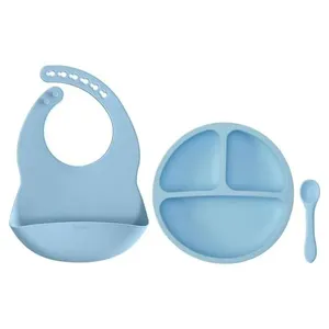 Kit Refeição Buba Em Silicone 3 Peças Azul 19568 (MP)