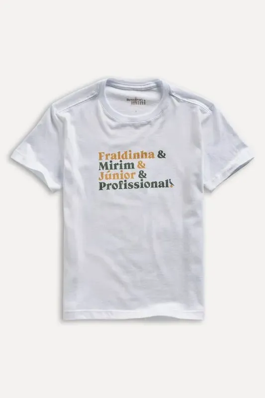 Camiseta Mini Estampada Profissional Branco - 14