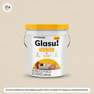 Tinta Acrílica Econômica Fosca Glasu Suvinil Balde 3,6L Muda Fácil Palha (MP)