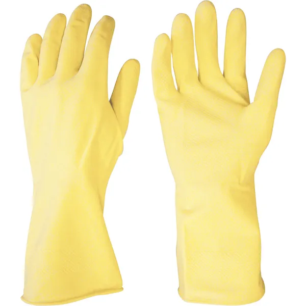 Luva de Látex "M" Cor Amarela Antiderrapante com Forro - NOVE54