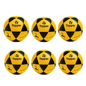 Kit 6 Bola de Futevôlei R1 Oficial para Treinos e Jogos Amarelo e Preto Topper Kit 6 Bola de Futevôlei R1 Oficial para Areia Amarelo e Preto Topper