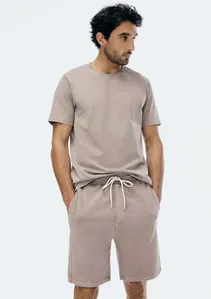 Bermuda Masculina Em Malha Estonada - Bege G