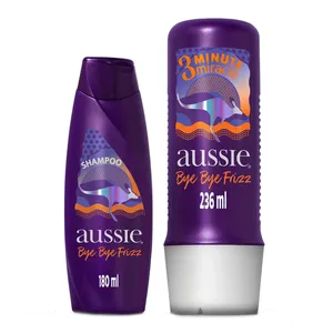 Kit Aussie Shampoo Bye Bye Frizz 180ml + 3 Minute Miracle Bye Bye Frizz 236ml