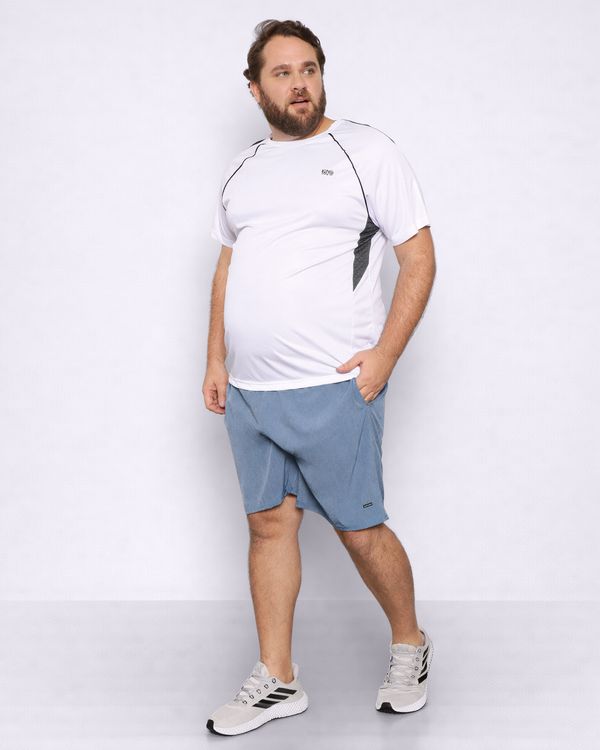 Bermuda Esportiva Plus Size Masculina Com Cordão Azul G3