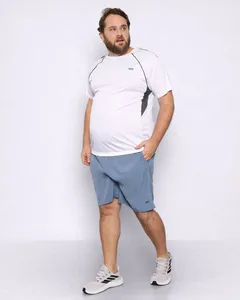 Bermuda Esportiva Plus Size Masculina Com Cordão Azul G3