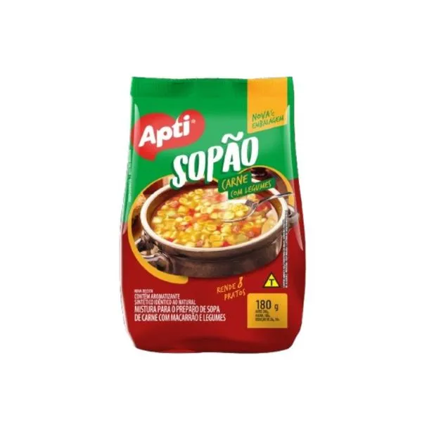 Sopão Apti Carne com Macarrão e Legumes 200g SOPAO APTI 200G CARNE COM MACARRAO E LEG