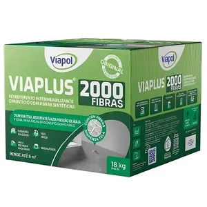 Cimento Impermeabilizante Flexível Bicomponente Viaplus 2000 com Fibras 18kg Branco e Cinza Viapol Cimento Impermeabilizante Flexível Viaplus 2000 com Fibras 18kg Branco e Cinza Viapol
