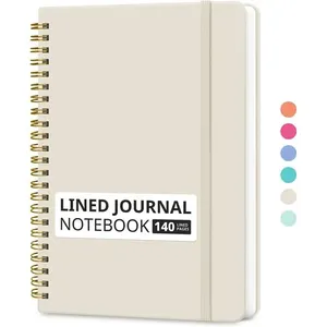 Caderno Taja Espiral 140 Páginas A5 Bege A-MBI