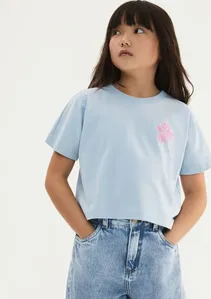 Blusa Infantil Menina Super Cotton Oversized - Azul 012