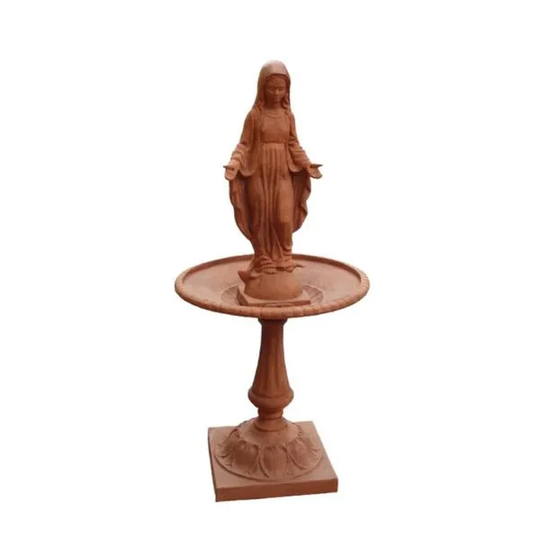 Chafariz de Jardim Elétrico Nossa Senhora das Graças com Escultura Religiosa Preto 220V Pronto Artes Chafariz de Jardim Nossa Senhora das Graças em Ferro Fundido Preto 220V Pronto Artes