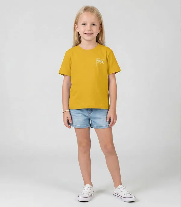 Blusa Menina Infantil Brasil Rovitex Kids Amarelo 8