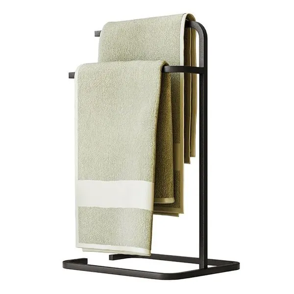Suporte de Toalha Duplo para Banheiro Capri Preto em Aço Maciço com Pintura Eletrostática Loja Sheep Suporte de Toalha Duplo para Banheiro Capri Preto em Aço Maciço Loja Sheep