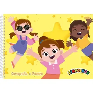 CADERNO DESENHO UNIV CAPA DURA PIMPOLHOS FEMININO 60F