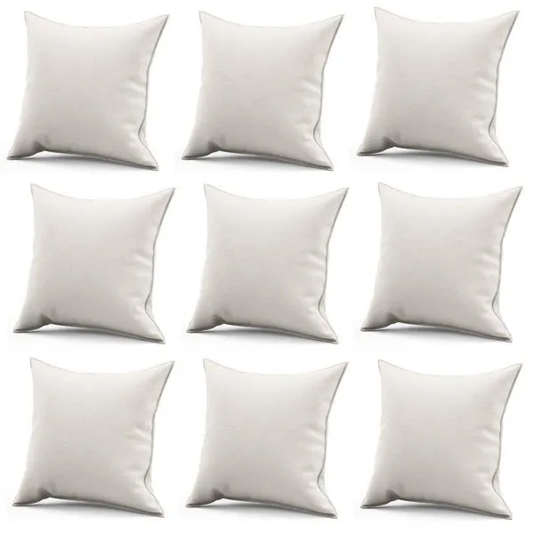Kit 09 Almofadas Decorativa Quadrada Lih 45x45cm Cheia Com Enchimento Suede Bege