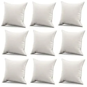 Kit 09 Almofadas Decorativa Quadrada Lih 45x45cm Cheia Com Enchimento Suede Bege