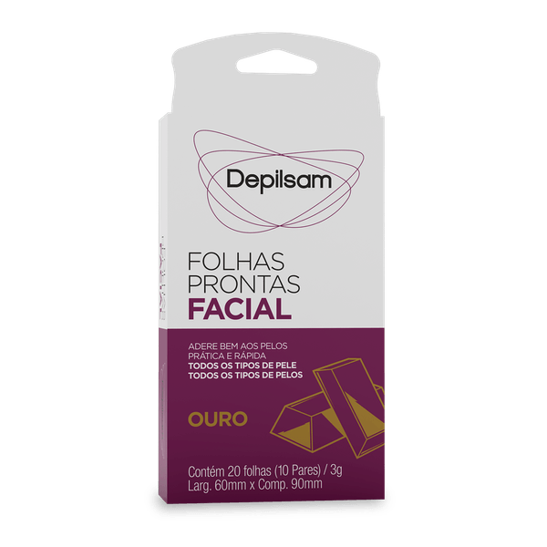 Folhas Prontas Facial Depilsam Ouro 10 Pares