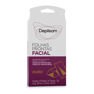 Folhas Prontas Facial Depilsam Ouro 10 Pares