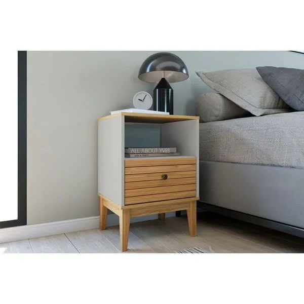 Mesa Cabeceira Infantil Mb 1041 C- 1 Gaveta Mel-off White - Movelbento