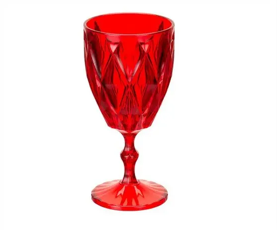 Taça Diamante Vermelha 300ml de Plástico - Plastifesta
