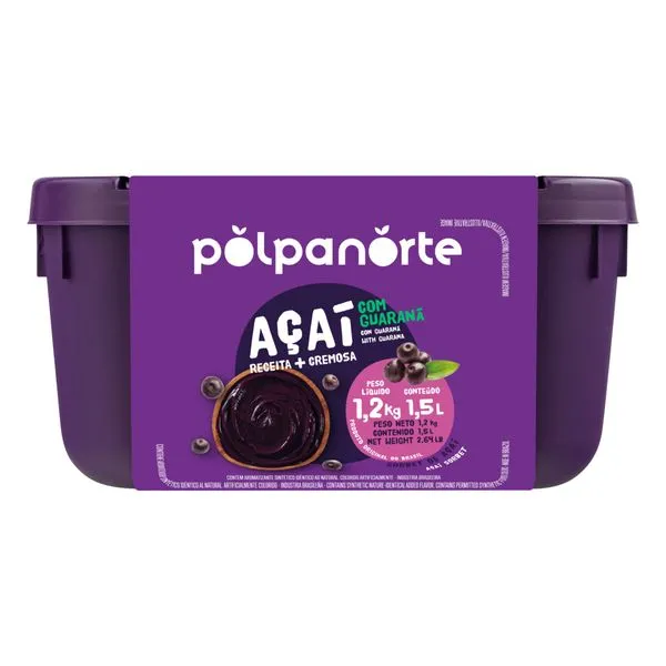 Açaí Polpanorte Tradicional Pote 1,2kg