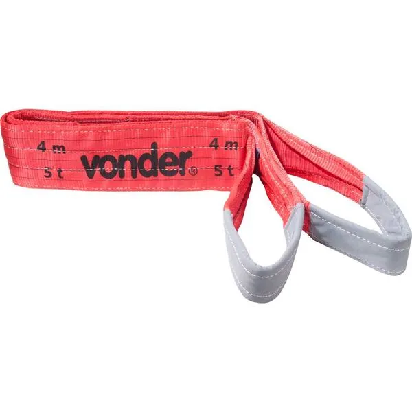 Cinta Poliéster Sling 4,0m 5,0t 7:1 CE 540 Vermelho - VONDER
