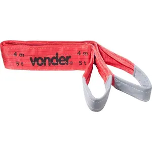 Cinta Poliéster Sling 4,0m 5,0t 7:1 CE 540 Vermelho - VONDER