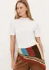 Blusa Básica Feminina Gola Alta Em Ribana Canelada - Creme P