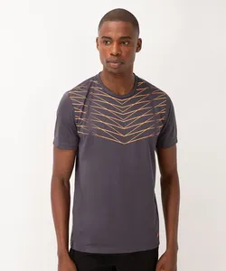 camiseta geométrica manga curta esportiva chumbo M
