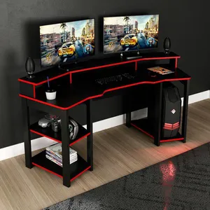 Mesa Gamer Zenit Preta e Vermelha