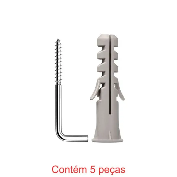 Bucha Nylon SF Com Aba + Escápula Zincada 8mm 5 Peças - Sforplast (MP)