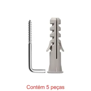 Bucha Nylon SF Com Aba + Escápula Zincada 8mm 5 Peças - Sforplast (MP)